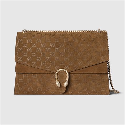 Dionysus large shoulder bag in light brown suede 